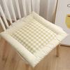 Cotton Linen Seat Pad Square Plaid Chair with Ties, Breathable Cushion, Buffalo for Hard Chairs Check Dining Cushion Home Office Chair, 16 X Inch Soft