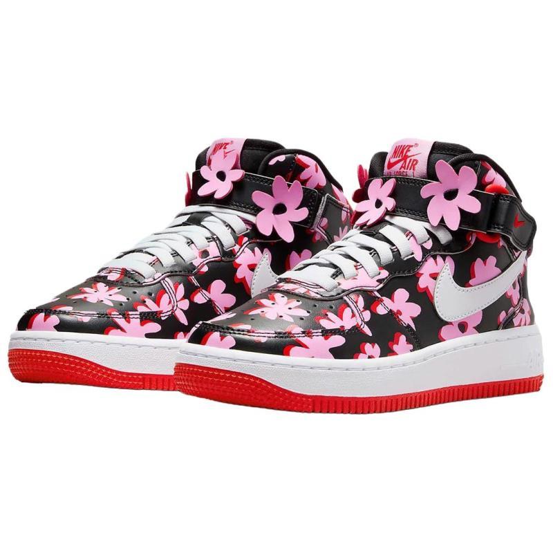 Nike Air Force 1 Cushioning, Wear Resistant High Top Skateboard Shoes Unisex Black Pink  Sneakers  FQ3692-001