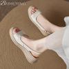Weave Women Platfrom Sandals Open Toe Slippers Summer New Shoes 2025 Elegant  Woman Party Shoes Zapatillas Mujer