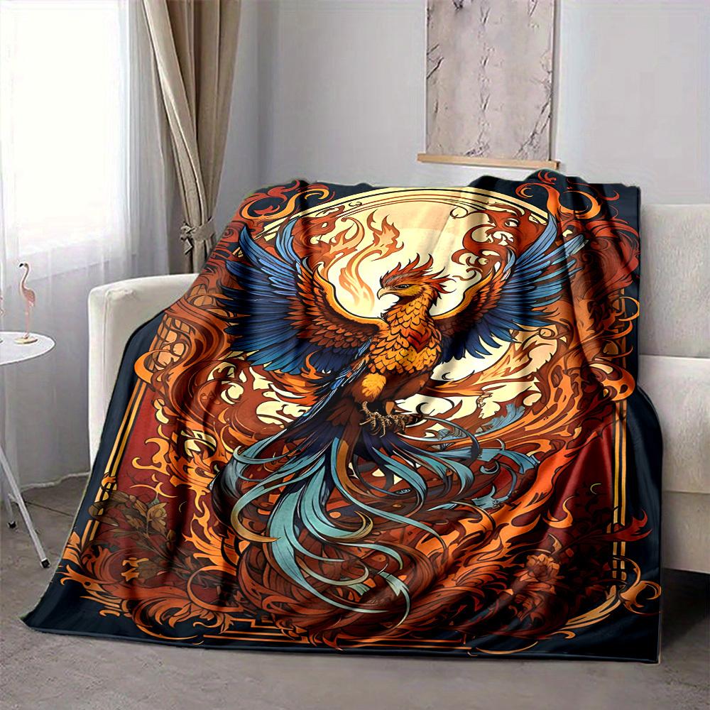 1PC Phoenix Rising Print Blanket, Soft Throw Blanket - Warm & Cozy for Couch, Bed, Office, and Travel yy250912186