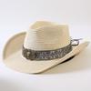 Popular European and American classic straw woven western cowboy hat men's and women's outdoor fashion OL wind woven top hat