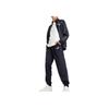 Zip Collar Jacket And Elastic Sports Long Pants Fitness Set Men Activewear Dark-Blue 687653-16