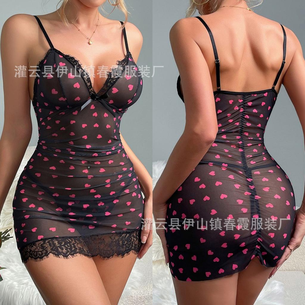 Women's fashion, sexy fun floral lace V-neck hip dress, women's clothing, new
