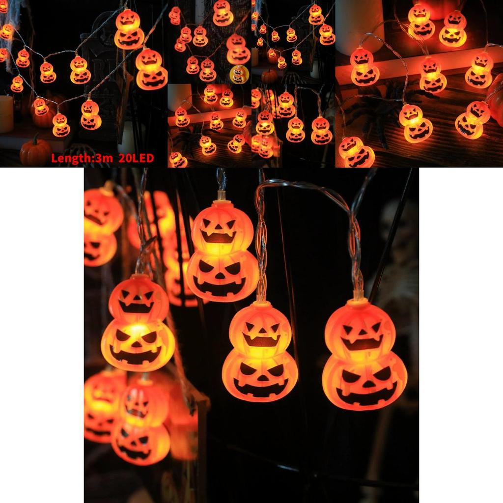 Halloween Pumpkin String Lights Battery Powered For Party Decorations