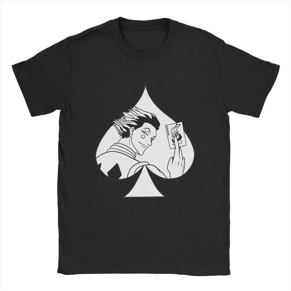 Men T-Shirts Hisoka HXH Anime Unique 100% Cotton Tee Shirt Short Sleeve T Shirts Crewneck Clothes Gift Idea