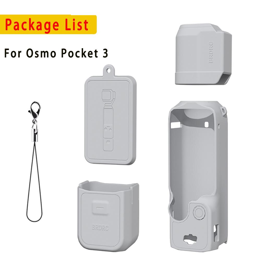 Silicone Cover for Dji Pocket 3 Protective Case Anti-Scratch Handle Soft Sleeve Skin Lens Cap, For Dji Osmo Pocket 3 Accessories