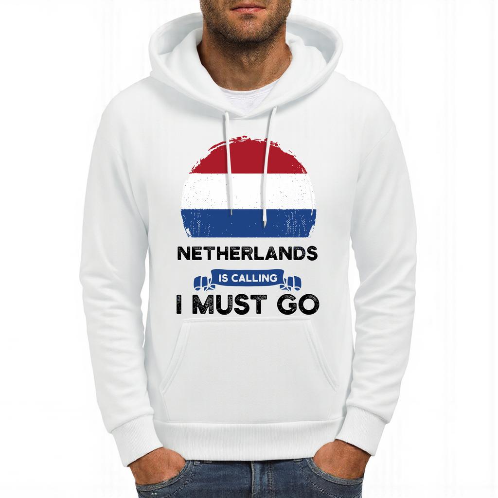 Netherlands Is Calling I Must Go Printing Men Hoodie Multicolor Loose Hoody Autumn Fleece Streetwear Hip Hop Pocket Man Hoodies