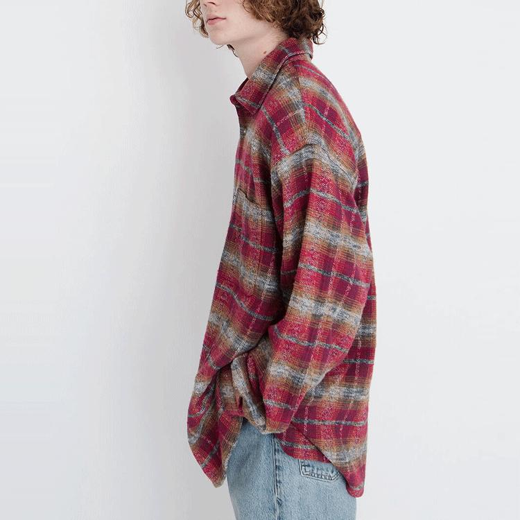 Levis Casual Plaid Long Sleeve Shirt Men shirts Red A0283-0000