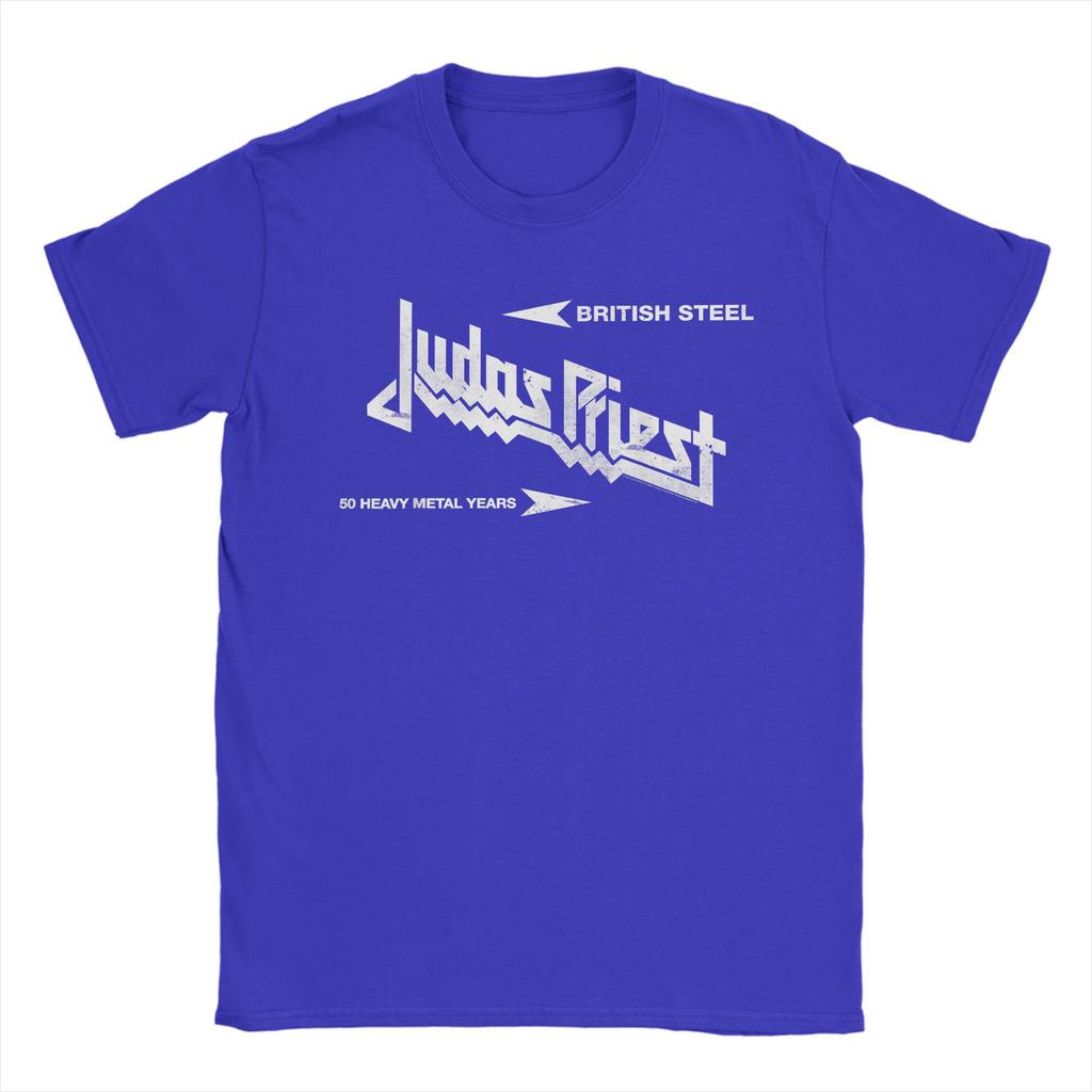 Novelty Judas Priest British Steel Asphalt T-Shirt Men Round Collar T Shirts Band Music Short Sleeve Tees 4XL 5XL 6XL Clothing
