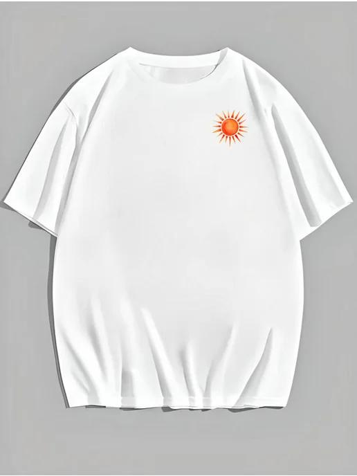 Oversized T-shirt with watercolor print 3XL