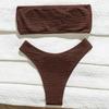 2025 Hot Sale Solid Color Bandeau Bikini Set - New Sexy Women's Swimwear