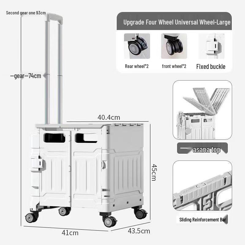 Portable Stair-Climbing Trolley: Folding Cart for Groceries, Camping, and Outdoor Use