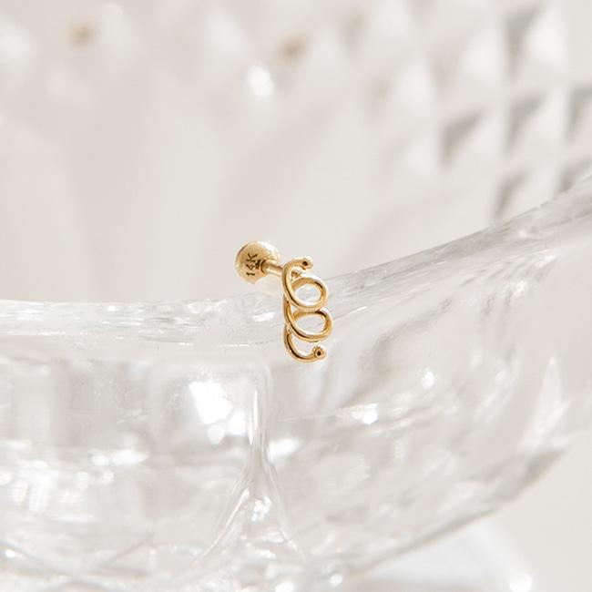 Lunne 14K Twist Line Piercing (14K Gold) (Bar Thickness 1Mm) #Pib04