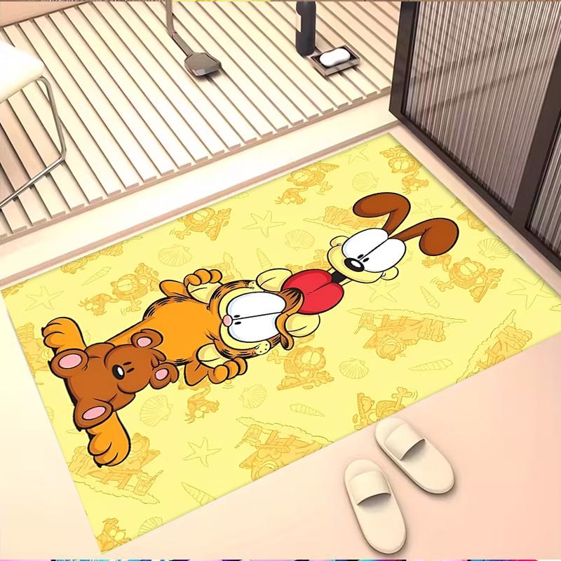 Garfield Print Rug, Washable Floor Carpet, For Entryway Dorm Laundry Room Office Study, Home Decor Birthday Christmas Gift