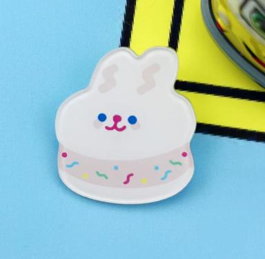 Cute Japanese Acrylic Brooch with Bunny Design, Girls Bag Accessory Pin