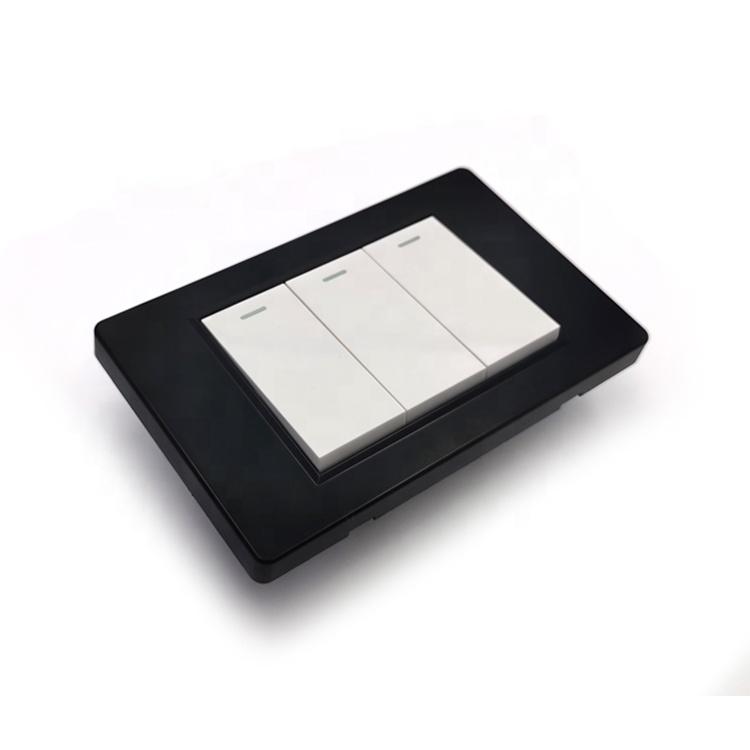 C3 Series Black Frame Middle East 3gang 1way 2way Wall Switch Board