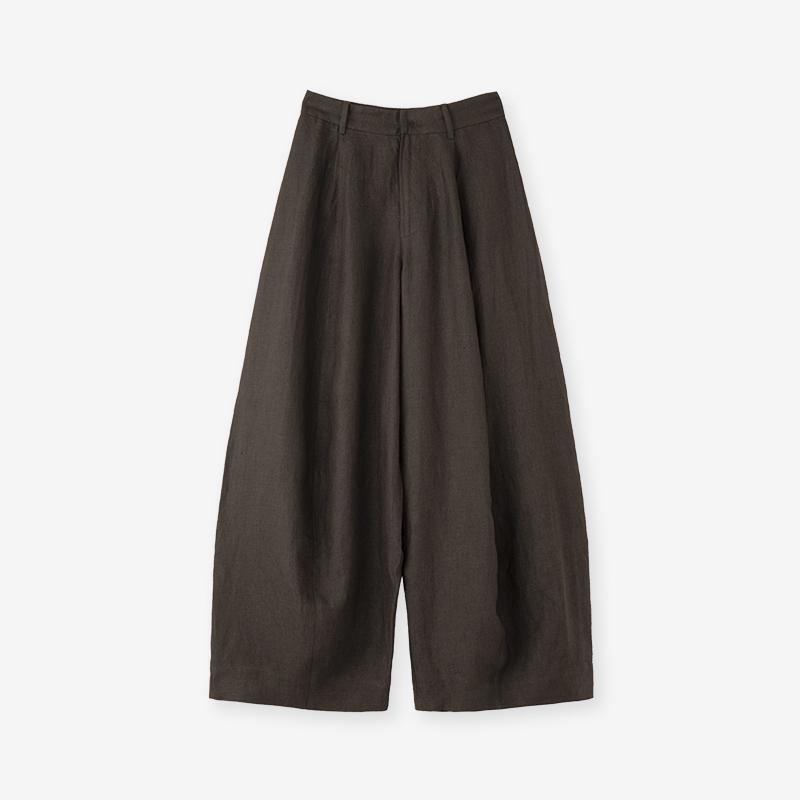 

Women s Autumn Loose Wide-Leg Ramie Linen Pants S береза