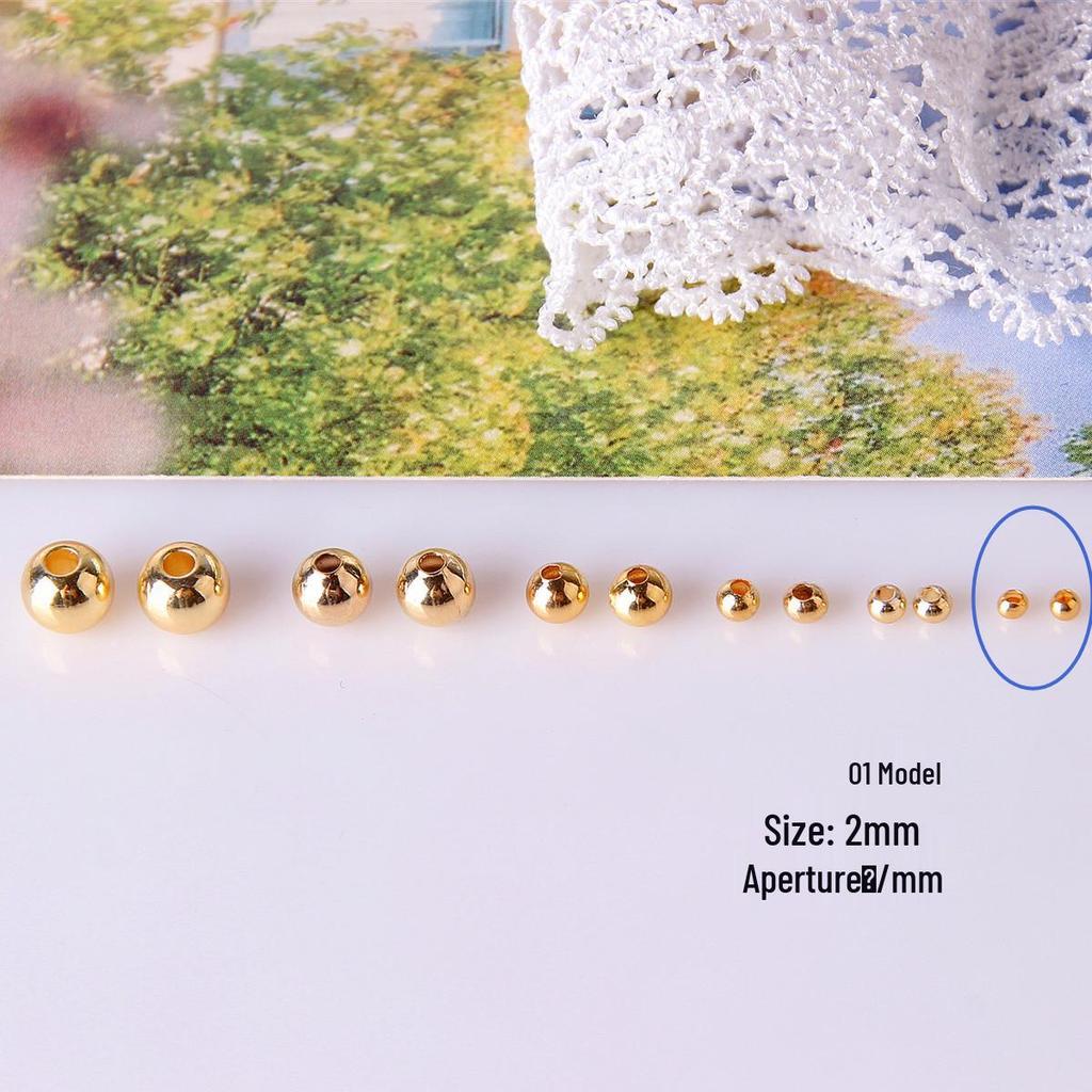 18k Gold Color-Preserving Beads: Small Round Gold-Filled Spacer Beads for DIY Jewelry and Handmade Bracelets.