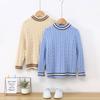 Children's Round Neck Solid Color Pullover with Thick Knit Base Sweater for Winter
