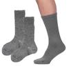 [Fukuske] NewNormalSocks Crew Socks 2-Pair Set - Soft, No-Elastic Mark, Reinforced Toe & Heel - Gray Beige