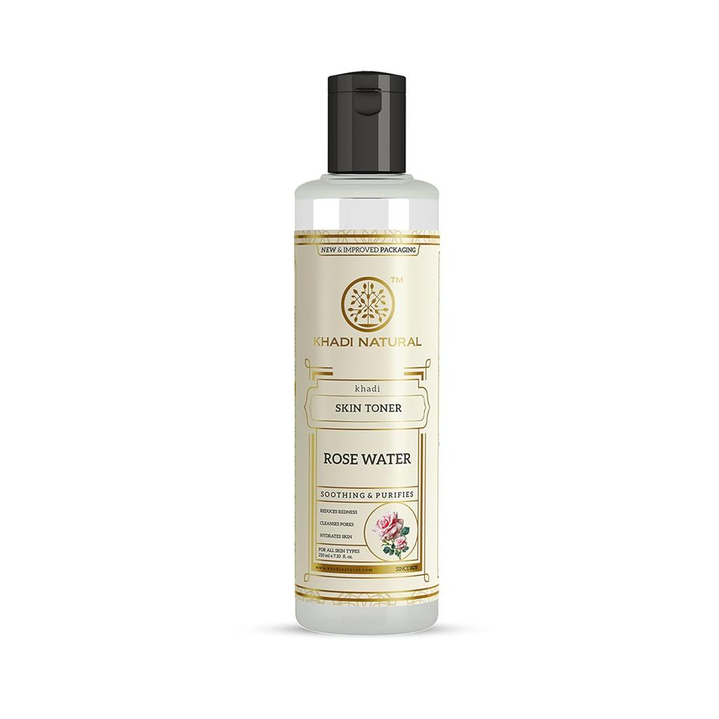 Khadi Natural Rose Water Herbal Skin Toner Hydrating Face Mist Balancing Refreshing Care For All Skin Types 210 ml