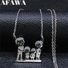 Famiglia Papà Mamma Figlio Catena Argentata Collana Donna Acciaio Inossidabile Collane Gioielli collare mujer Regalo Festa della Mamma N328S01