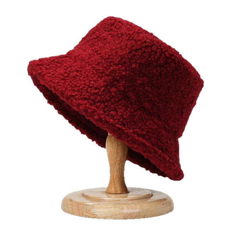 Autumn and winter new thermal hat literary retro letter sticker bucket hat fashionable and simple versatile basin hat tide