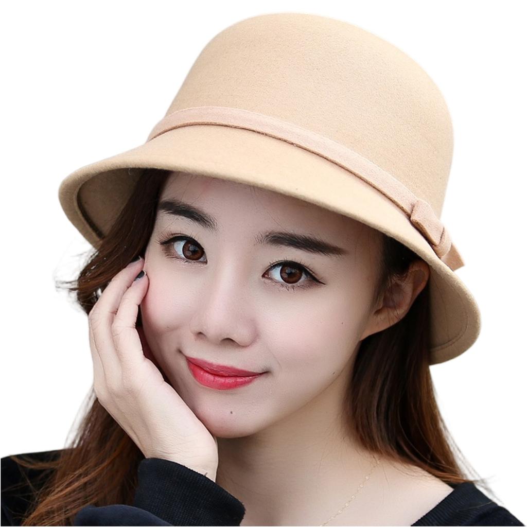 Women's Woolen Top Hat, Round Top Fisherman Hat, Internet Famous Versatile Retro British Basin Hat