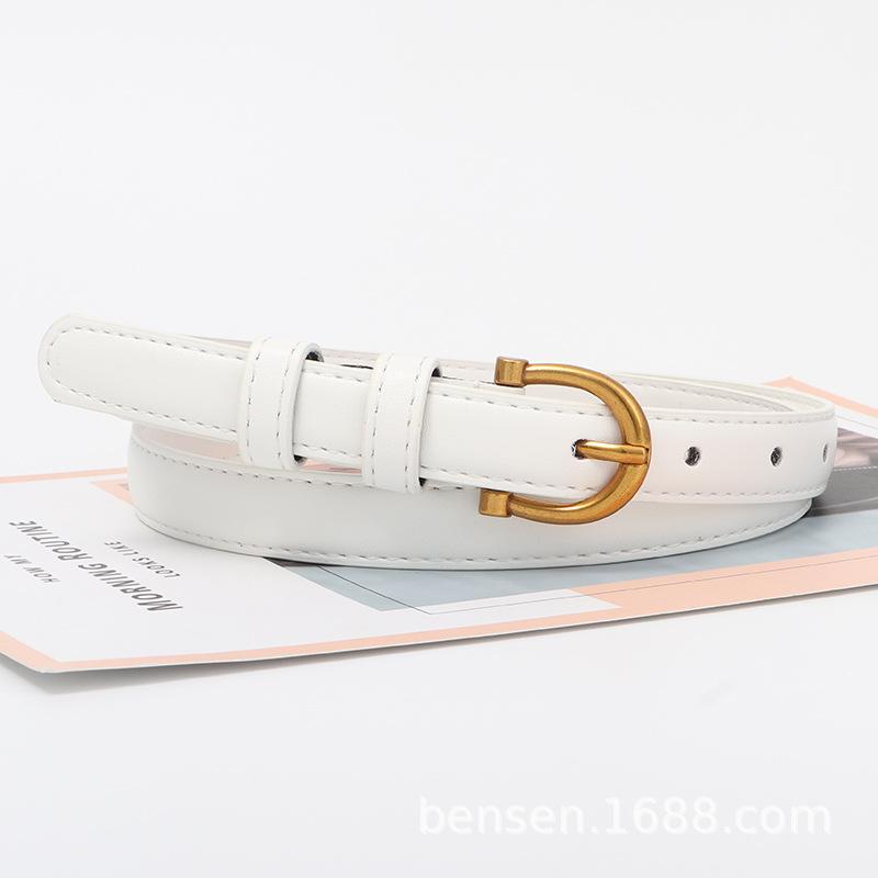 Vintage Leather Belt Women Versatile Decorative Waistband Casual Jeans Strap