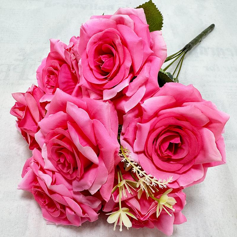 Artificial Flowers Home Wedding Decoration Mei Kai 7 Head Large Horn Rose
