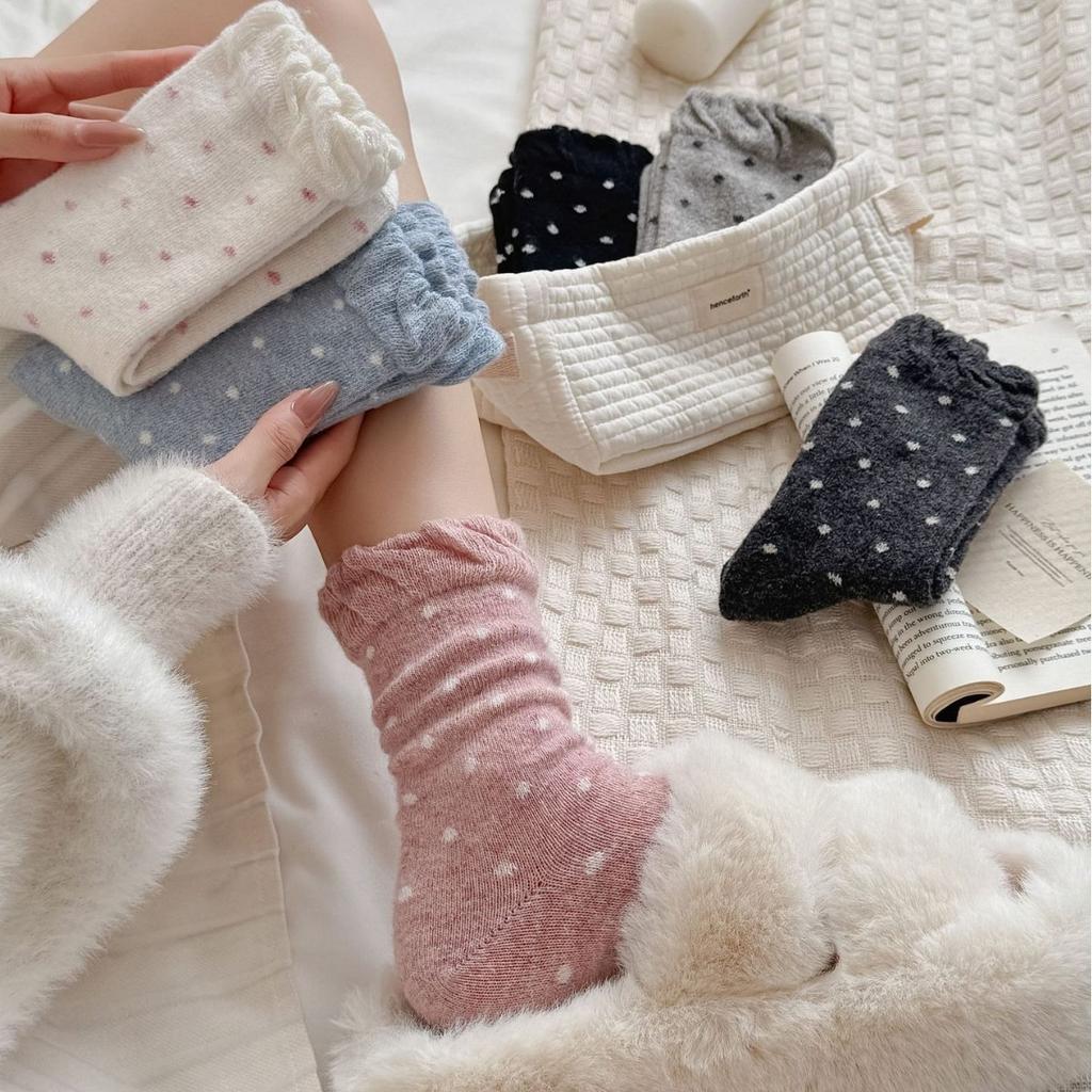 New Product Bubble Sweet Girl Point In The Wild East Gate Wave Pile Socks Wool Socks Children Tube