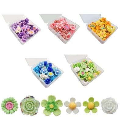 Set of 30 Attractive Flower Push Pins Multifunction Thumb Tacks Pushpin Collection for Securing Documents & Decorating Space