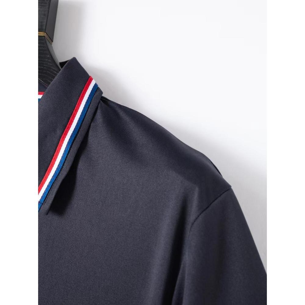 Men's Casual Polo Shirt Button Solid Color Versatile T-shirt
