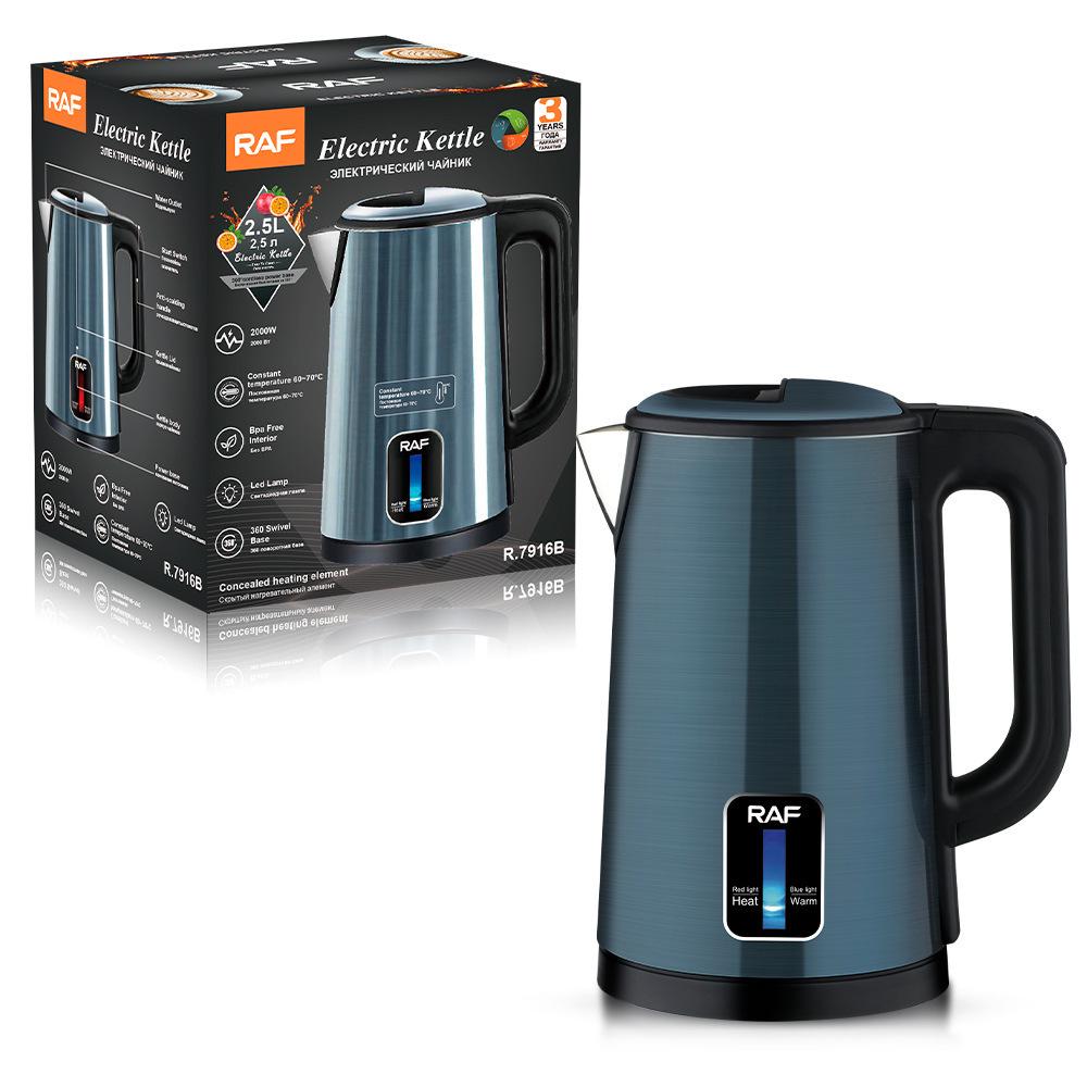 Stainless Steel Electric Kettle with Auto Shut-Off, 2.0L Food Grade Tea Maker