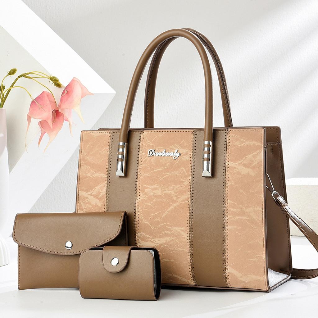 New Striped Color-block Personalized Simple Versatile Mother-and-child Bag, Single-shoulder Handheld, High-quality Large-capacity Bag