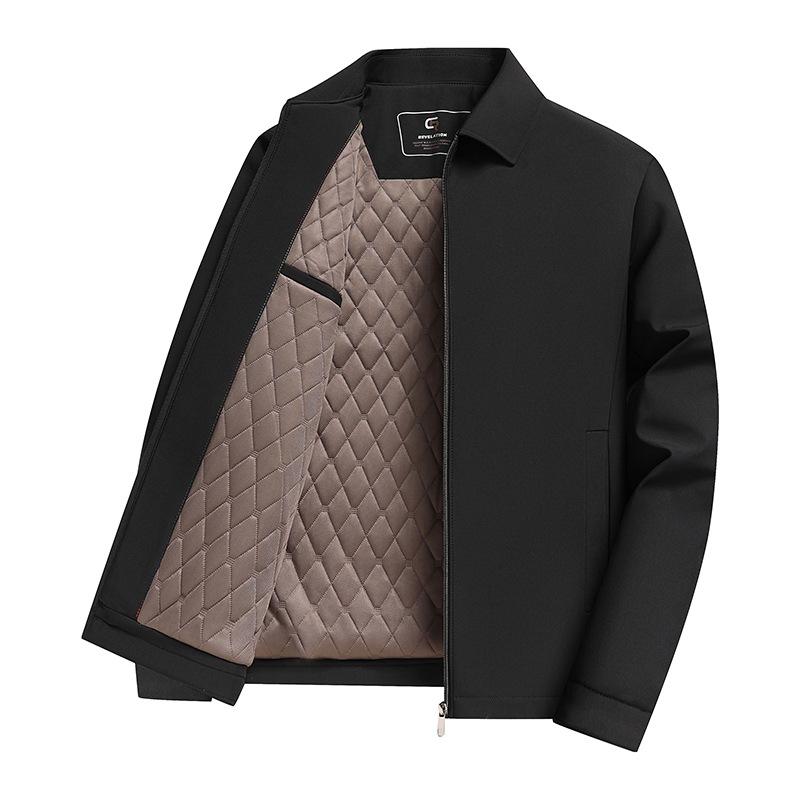 

Чоловіча зимова куртка з вовняним утеплювачем, Business Casual для середнього та старшого віку, потовщена для тепла M чорний