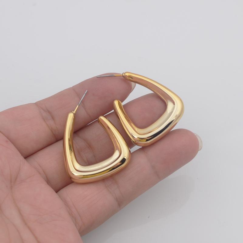 

Новые трендовые полые трапециевидные женские висячие серьги из металла золотого цвета, изысканные геометрические женские модные украшения золотой