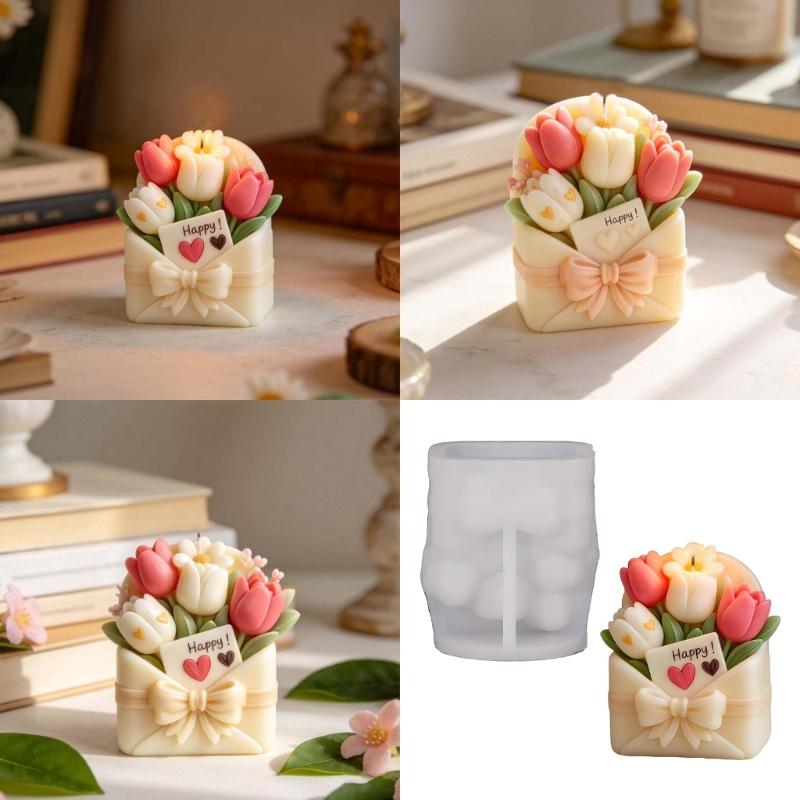Stampi in Silicone per Candele Floreali Stampo in Silicone a Forma di Cesto Floreale per Candele Sapone Artigianato Decorazione Matrimonio