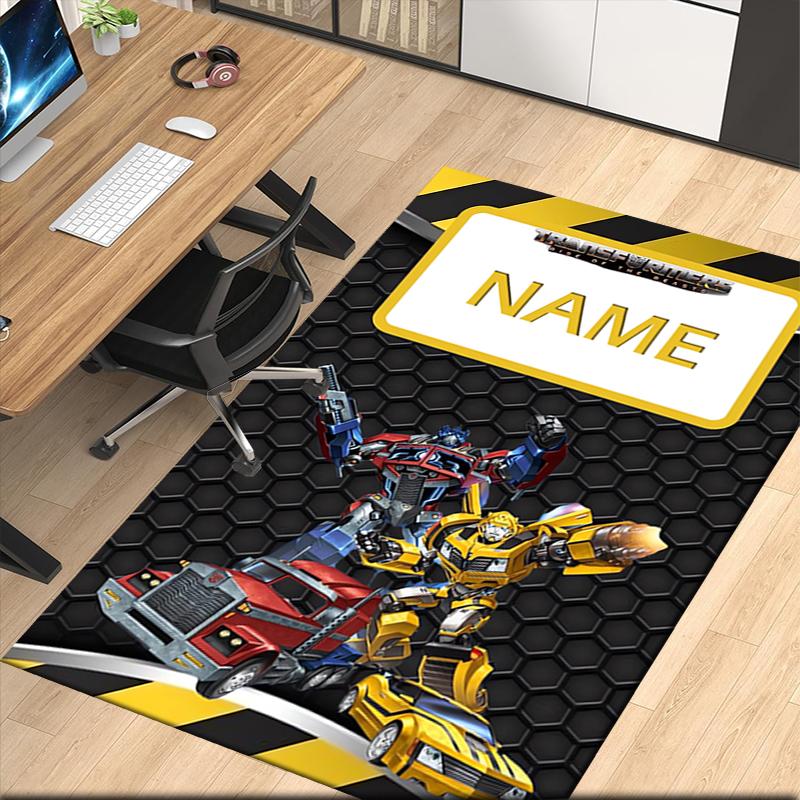 Custom Name Transformers Printed Carpet, for Office Chair Living Room Bedroom Kitchen Room Decor Gifts.