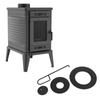 Wood Burning Cast Iron Stove KRATKI K10 Ø 150 10 kW with Hot Plates