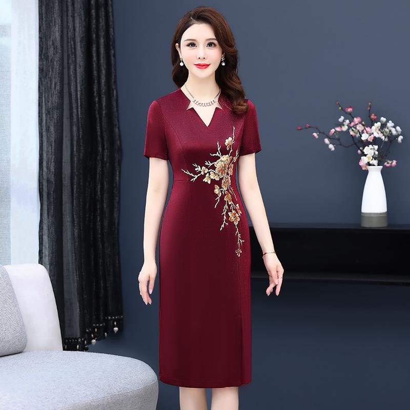 Mother Wedding Dress New Young Mother Short-sleeved Summer Wedding Dresses