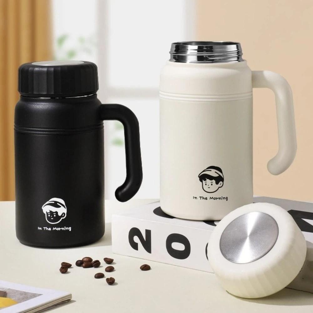 Coffee Cup Large Capacity Stainless Steel Water Bottle Stylish 1000 ml Insulated Cup with Handle Leak-Proof Tea Cup Outdoor Use
