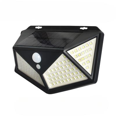 1PC Solar Charging Outdoor Wall Light Garden Light 100LED Four-sided Luminous Human Body Induction Light Street Light Garden Light