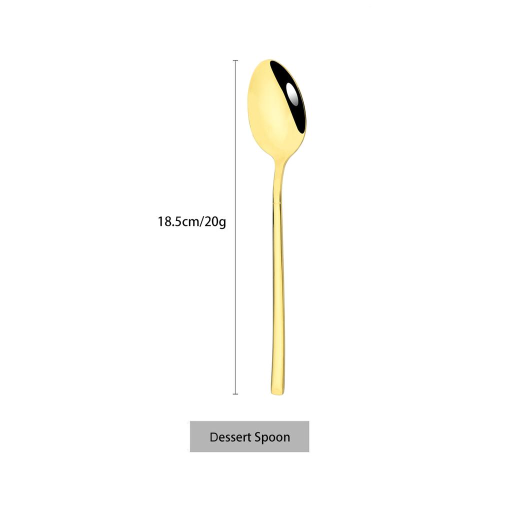 Stainless Steel Cutlery Set Mirror Black Dinnerware Set Knife Dessert Fork Coffee Tea Spoon Tableware Western Kitchen Flatware