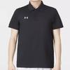 Under Armour Solid Color Comfortable Pullover Short Sleeve Polo Shirt Elastic Waist Shorts Casual Sports Set Men Sets Black 23500507-001+22500214-001
