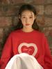 ANOETIC Anoetic Lace Heart Sweatshirts_Red