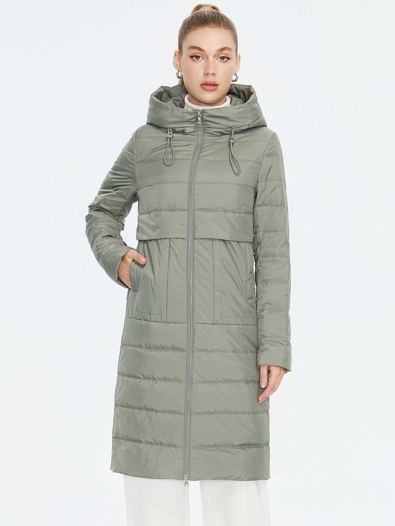 

Cinemore женская куртка осень 2024 теплая длинная парка с лацканами верхняя одежда женская модная длинная теплая куртка женская стеганое пальто S зелёный