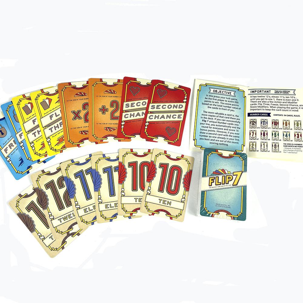 Flip 7 Board Games Party Card Pressure Luck Racing CardS Party Leisure Parent Child Interactive Paper