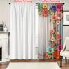 2Pcs Colorful Flowers Print Curtains,suitable for Bedroom,living Room Kitchen Decoration,home Decoration,window Decoration
