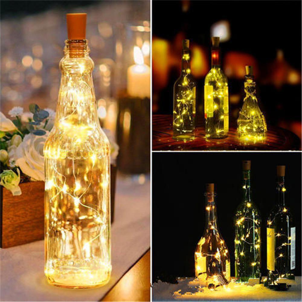 10pcs Bar LED Wine Bottle Cork String Lights Christmas Decoration Led Lamp Bottle Fairy Lights Holiday Copper Wire Lights String